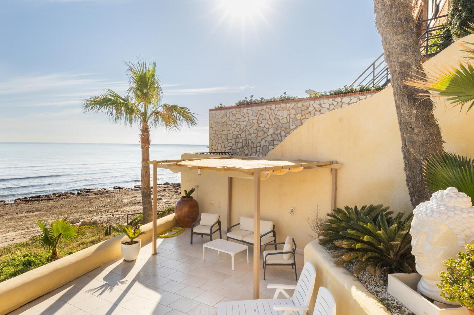 Maravilloso Apartamento Amanecer Cabo A Pie De Playa Y Mar En Chalet Roquetes Alicante Bagian luar foto